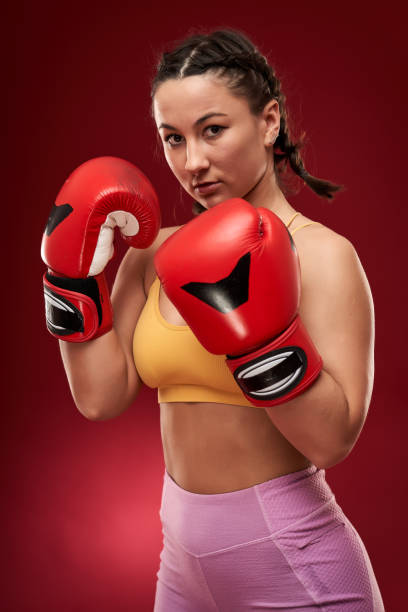 istock Boxer girl with red gloves 1297638238