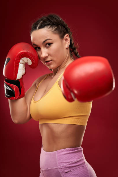 istock Boxer girl with red gloves 1297638246