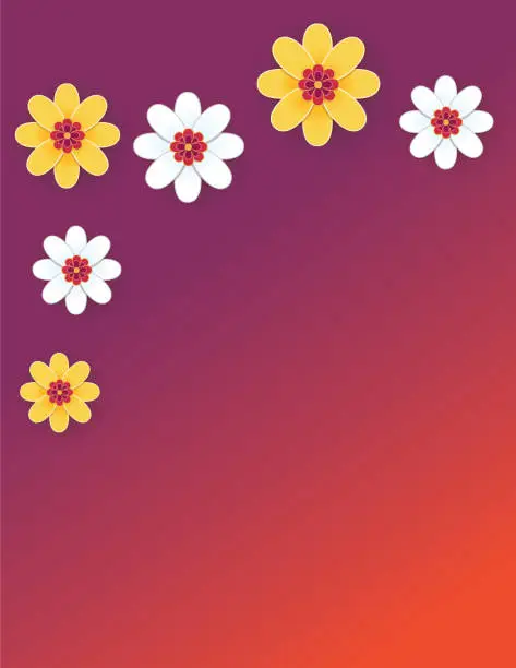 Vector illustration of Chinese Papercut Flowers Background