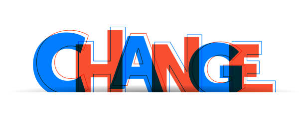 istock Creative overlapped letters of the 'Change' word 1297642606