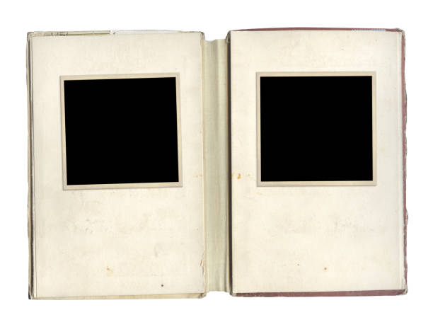 istock Retro blank photo frames in album. Vintage scrapbook elements 1297644865