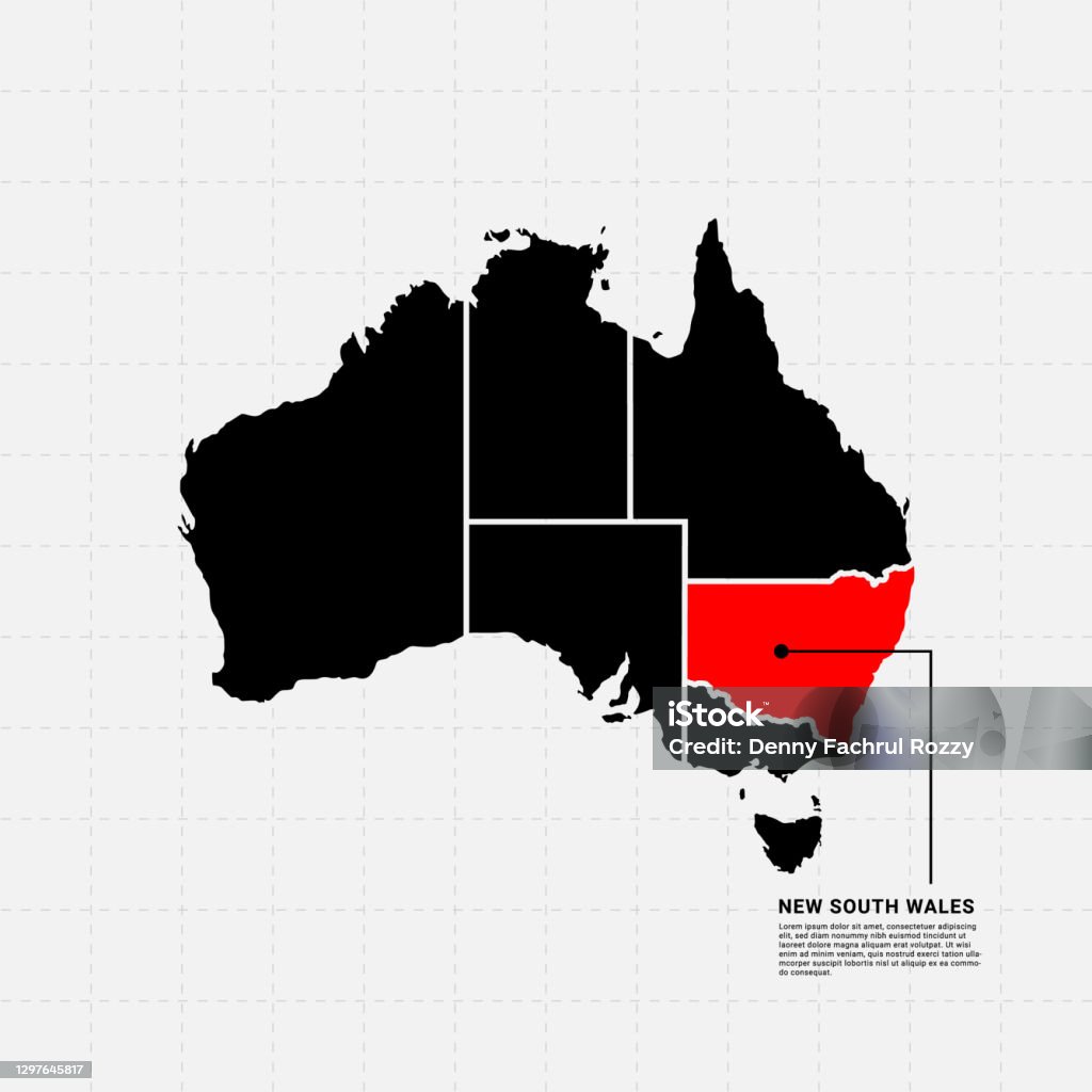 Nsw Vector Map Of New South Wales Australia Vector Design Template Stock ...