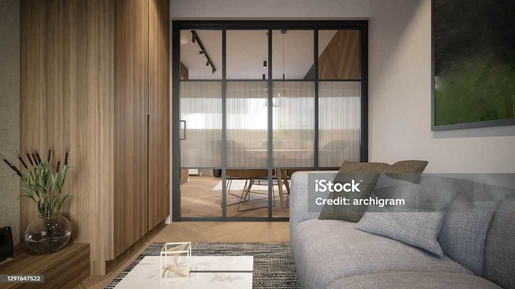 Interior Design Architecture Computer Generated Image Of Small Living ...