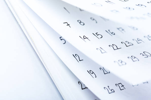 istock Abstract blur calendar for 2021 month schedule to make an appointment or manage the schedule every day pages flipping 1297649444