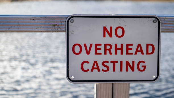 istock no overhead casting sign at the lake 1297650194
