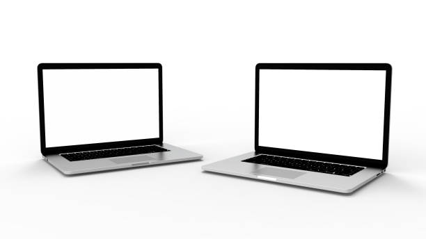 istock Modern laptop  isolated on white background with clipping path. 3D Illustration. 1297650961