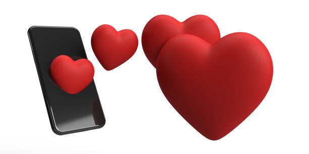 istock Cute hearts and Smartphone. 1297652136