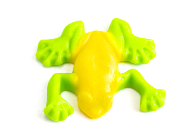 istock Multicolored Gummy Tree Frog Candies Isolated on a White Background 1297652423
