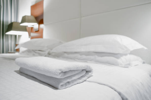 Bed with fresh towels