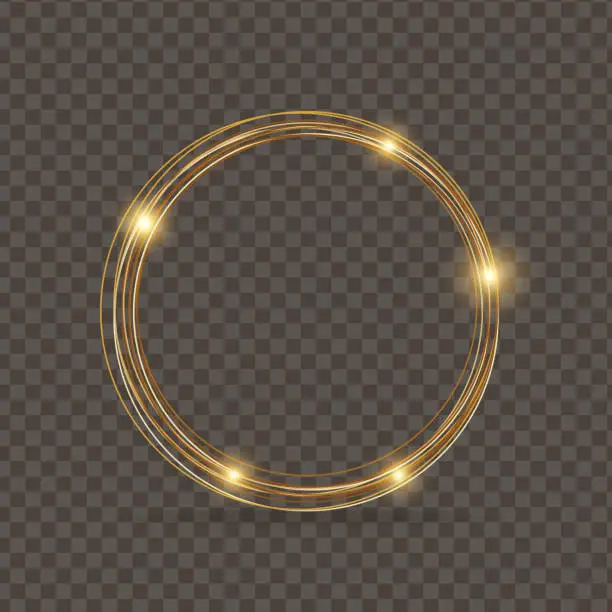Vector illustration of Gold sparkling glitter circle.