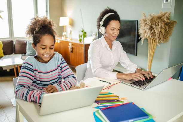 istock Homeschooling and working from home 1297657359