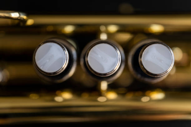 Close up on a Trumpets valves stock photo