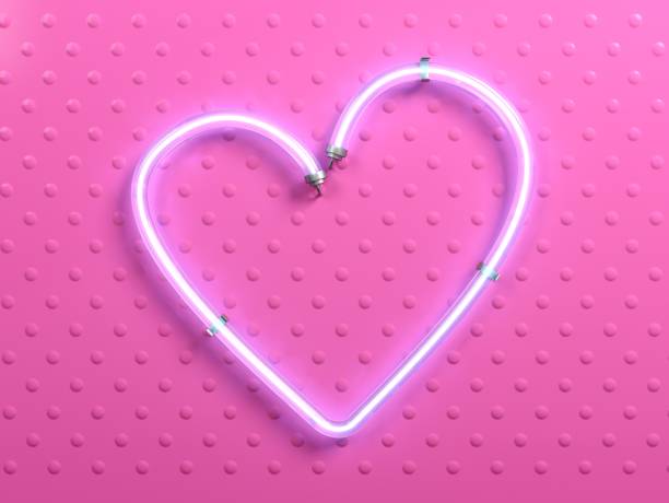 istock Banner pop art word love heart pink neon 1297661602