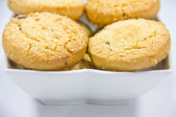 chocolate chip coconut cookies dough, selective focus