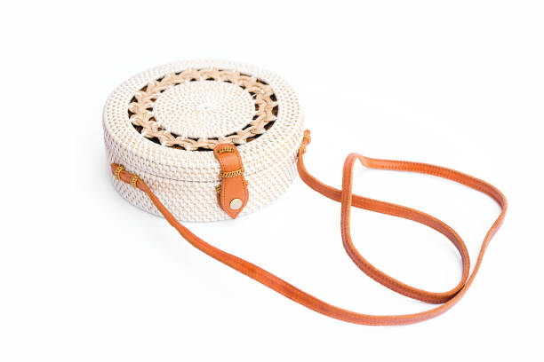 istock Handbag from Ratan on a white background. Bali style 1297672357