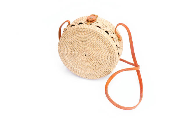 istock Handbag from Ratan on a white background. Bali style 1297672798