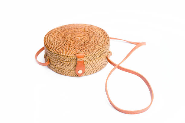 istock Handbag from Ratan on a white background. Bali style 1297673393