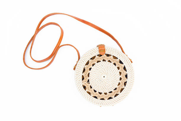 istock Handbag from Ratan on a white background. Bali style 1297673671