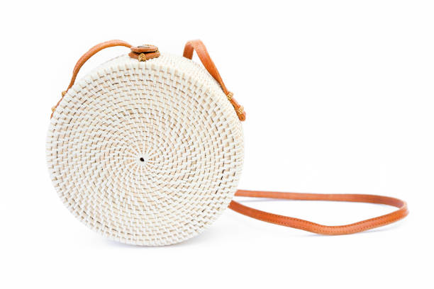 istock Handbag from Ratan on a white background. Bali style 1297673744