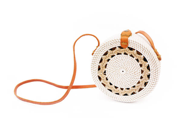istock Handbag from Ratan on a white background. Bali style 1297673812