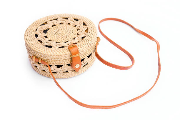 istock Handbag from Ratan on a white background. Bali style 1297674858