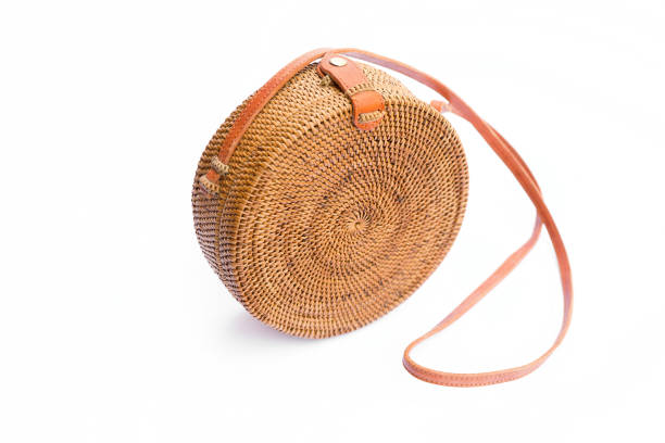 istock Handbag from Ratan on a white background. Bali style 1297675020