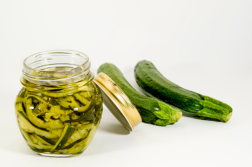 Homemade zucchini in oil