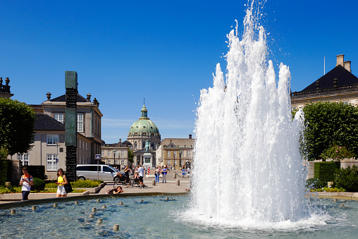 Wagenbach fountain in harbor of Lucerne, Switzerland