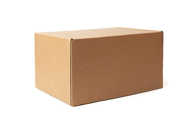istock close up of a cardboard box on white background 1297682170