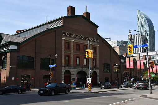 Toronto, Canada - June 12, 2019: Exterior of the St. Lawrence Market South building.