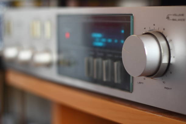 istock Detail of an amplifier volume button. 1297685379