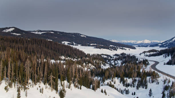 istock Snowy Scenery in Wyoming - Aerial 1297686912