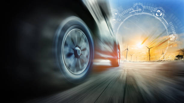 istock Speeding car with Natural energy 1297687179