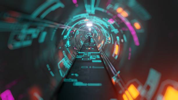 istock space portal tunnel with cosmonaut corridor 1297694472