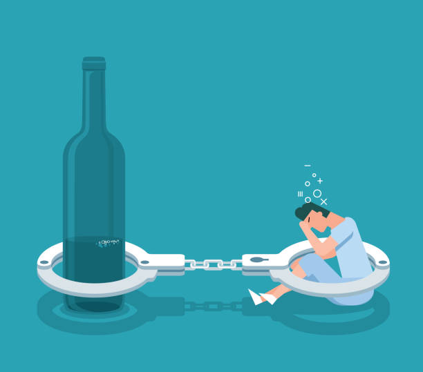 illustrations, cliparts, dessins animés et icônes de dépendance à l’alcool - hommes - alcohol alcoholism addiction drinking