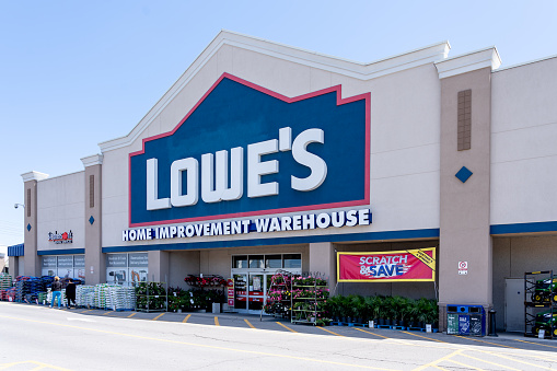 Toronto, Canada - June 3, 2019:  Lowe's store in Toronto, Canada.  Lowe's Companies, Inc. is an American retail company specializing in home improvement