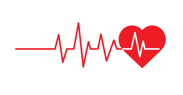 ilustraciones, imágenes clip art, dibujos animados e iconos de stock de icono de latido rojo sobre fondo blanco. icono del corazón. monitor de frecuencia de pulso. ilustración vectorial. - pulse trace taking pulse computer monitor healthcare and medicine