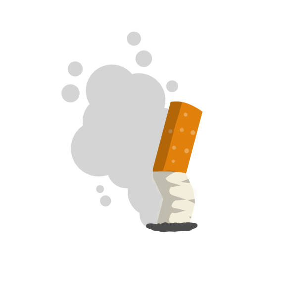 ilustraciones, imágenes clip art, dibujos animados e iconos de stock de colilla. mal hábito nocivo de fumar. objeto pequeño. - colilla