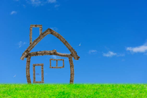 istock Twig home in the Meadow against a blue sky 1297717498