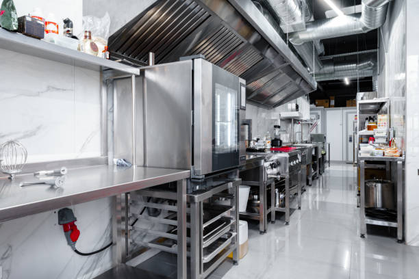 istock Kitchen appliances in professional kitchen in a restaurant 1297723487