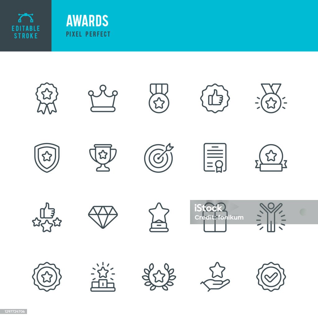 AWARDS - thin line vector icon set. Pixel perfect. Editable stroke. The set contains icons: Award, First Place, Winners Podium, Leadership, Certificate, Laurel Wreath, Medal, Trophy, Gift. AWARDS - thin line vector icon set. 20 linear icon. Pixel perfect. Editable outline stroke. The set contains icons: Award, First Place, Winners Podium, Leadership, Certificate, Laurel Wreath, Medal, Trophy, Gift. Icon Symbol stock vector AWARDS - thin line vector icon set. Pixel perfect. Editable stroke. The set contains icons: Award, First Place, Winners Podium, Leadership, Certificate, Laurel Wreath, Medal, Trophy, Gift. AWARDS - thin line vector icon set. 20 linear icon. Pixel perfect. Editable outline stroke. The set contains icons: Award, First Place, Winners Podium, Leadership, Certificate, Laurel Wreath, Medal, Trophy, Gift. Icon Symbol stock vector