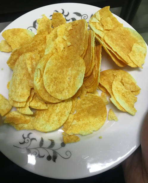 istock Crisp Potato Chips on the plate 1297725463