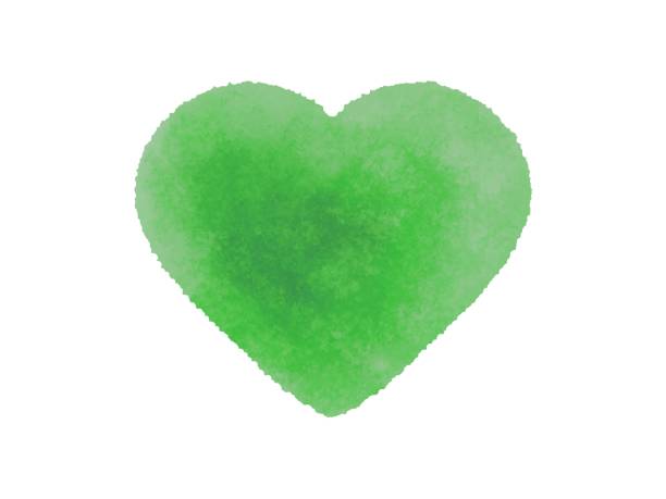 istock Watercolor illustration of a green heart shape 1297728894