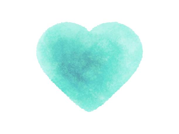 istock Watercolor illustration of a light blue heart shape 1297728909