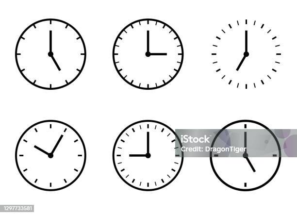 시계 아이콘 시간 변형 세트 벽 시계에 대한 스톡 벡터 아트 및 기타 이미지 - 벽 시계, 아이콘, 벡터