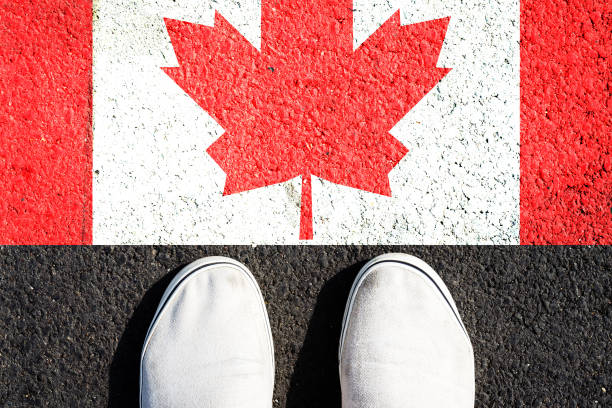 istock Sneakers and the Canada flag. View from above. 1297736311