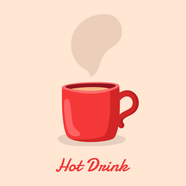 커피, 차, 모카 머그 아이콘. 핫 드링크 컨셉 벡터 디자인. - coffee cup hot drink coffee coffee crop stock illustrations