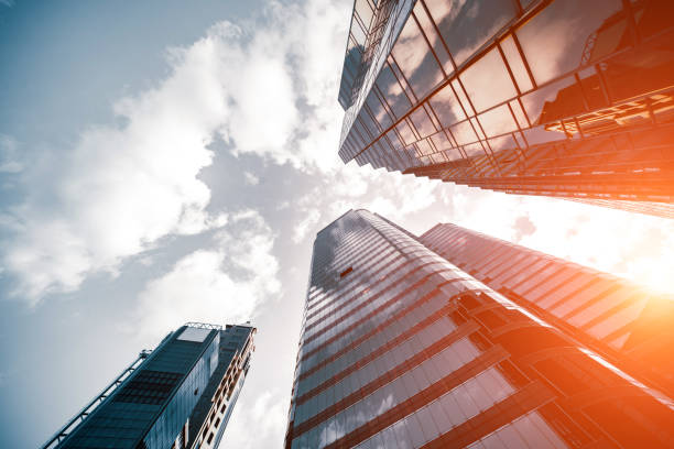 istock Low angle view of skyscrapers in city 1297738924