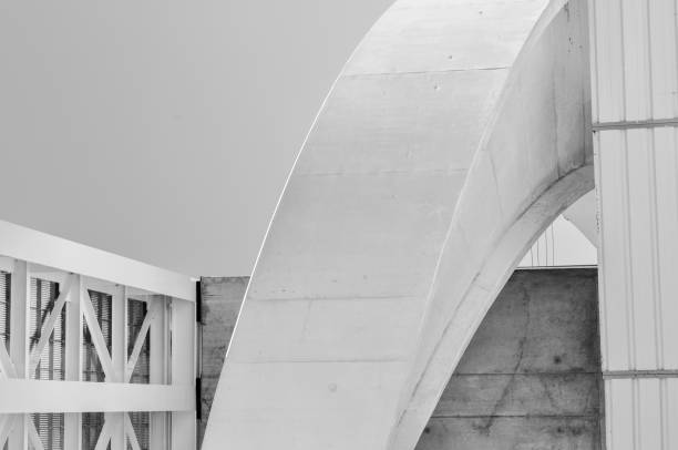 istock Modern architecture composition. Black and white concept of minimal design 1297741455