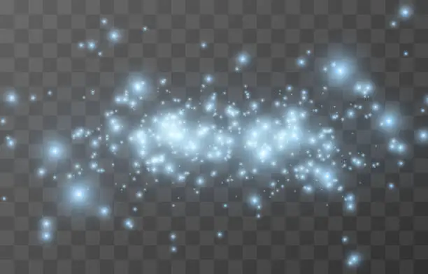 Vector illustration of Vector sparkle flash. Bleu light. Blue flash, dust, stars, sparkles. Cosmic dust.